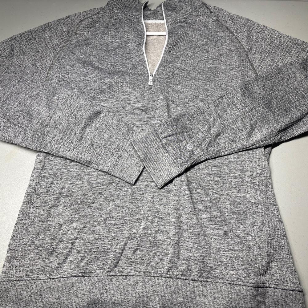 Lululemon Sweatshirt Mens Large Gray Engineered Warmth Half Zip 1/2 Pullover